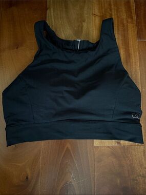 CALLA High-Neck Open Back Black Sports Bra S